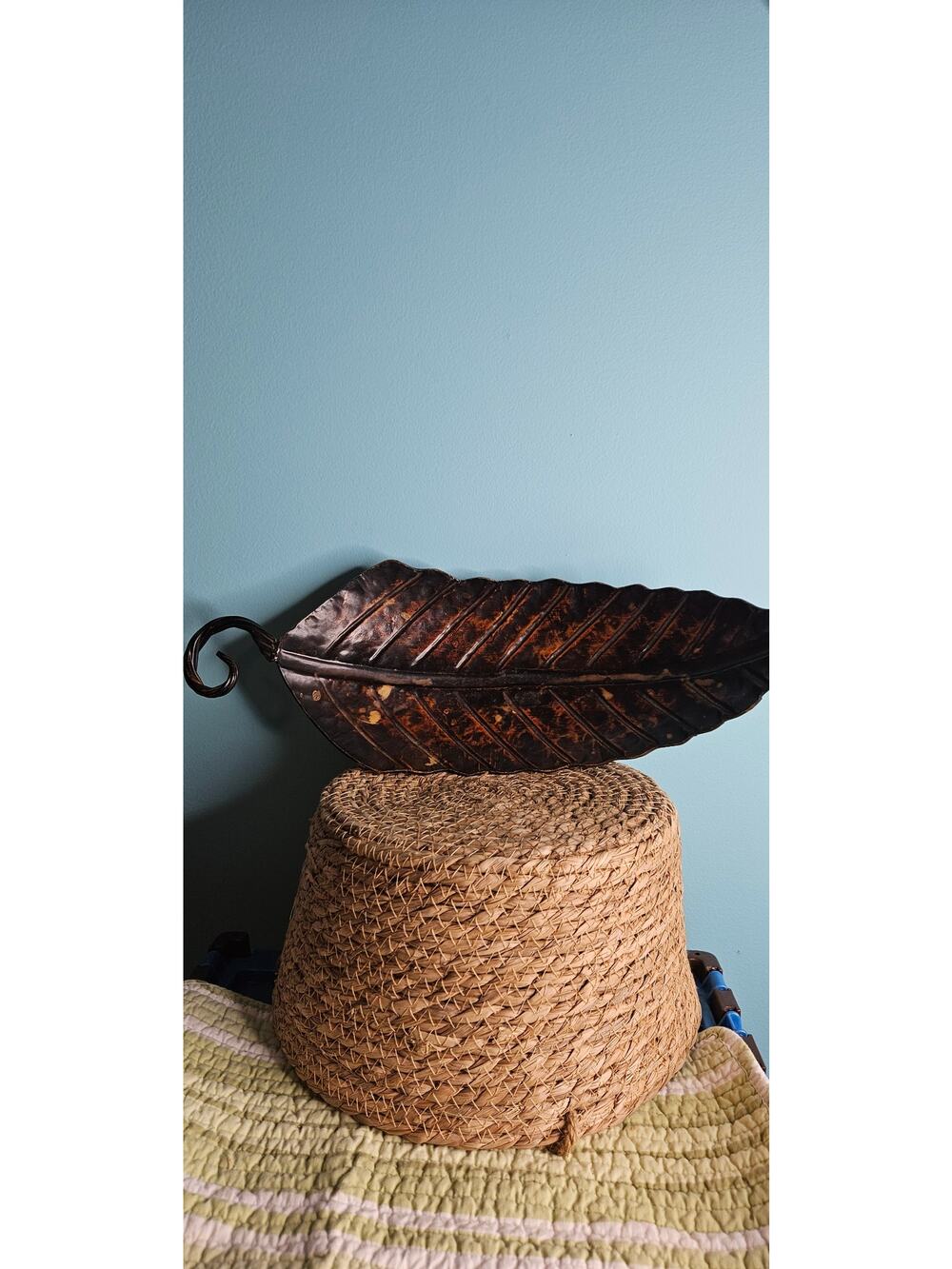 Metal Leaf Decorative Tray Bowl dish Curved Base